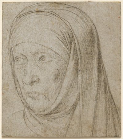 Cabeza de una anciana, c. 1500 de Hans Holbein