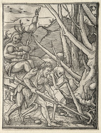 La Danza de la Muerte: Adán Labra la Tierra de Hans Holbein