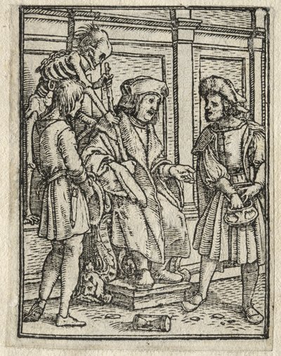 La Danza de la Muerte: El Canónigo o Prebendado, El Juez de Hans Holbein