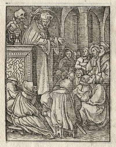 La danza de la muerte: El predicador, El sacerdote de Hans Holbein