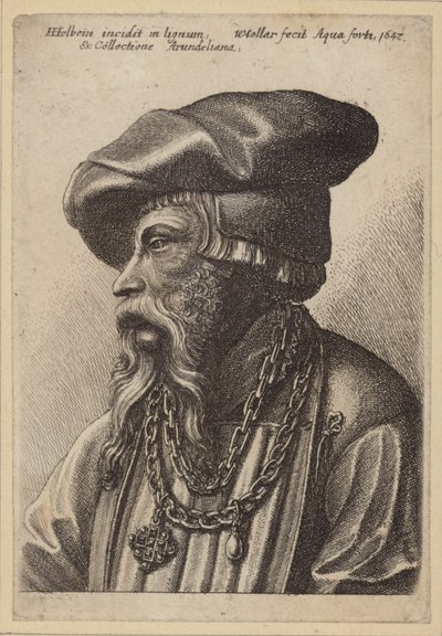 Hombre barbudo con collar de cadena de Hans Holbein der Jüngere