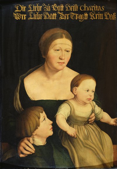 Caridad o La familia del artista, c.1528 de Hans Holbein der Jüngere