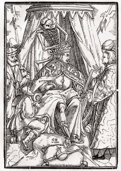 La Muerte llega para el Emperador, grabado por Georg Scharffenberg, de 