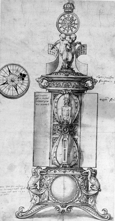Diseño para un reloj de sal, c.1543 de Hans Holbein der Jüngere