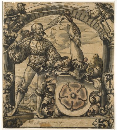 Diseño para un panel heráldico de vidrieras, 1522 de Hans Holbein der Jüngere