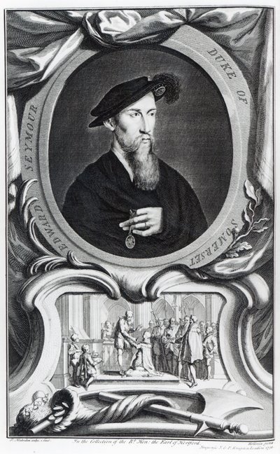 Edward Seymour, 1er Duque de Somerset, grabado por Jacobus Houbraken, 1738 de Hans Holbein der Jüngere
