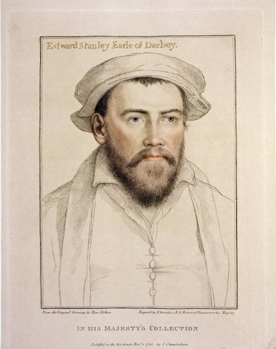 Edward Stanley Conde de Derby (1508-1572) grabado por Francesco Bartolozzi (1727-1815) 1793 de Hans Holbein der Jüngere