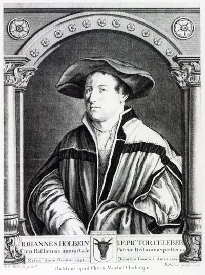 Hans Holbein el Joven, grabado por Bartholomaus Huebner, 1790 de Hans Holbein der Jüngere