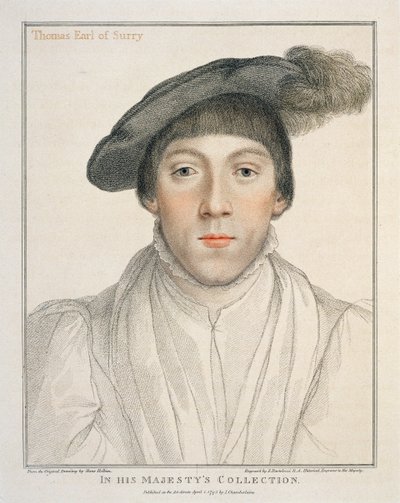 Henry Howard, Conde de Surrey, grabado por Francesco Bartolozzi, 1795 de Hans Holbein der Jüngere
