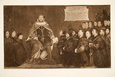 Enrique VIII otorgando una carta a los Barberos-Cirujanos de Hans Holbein der Jüngere