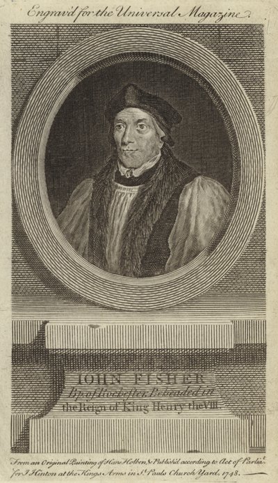 John Fisher, Obispo de Rochester, decapitado en el reinado del Rey Enrique VIII de Hans Holbein der Jüngere