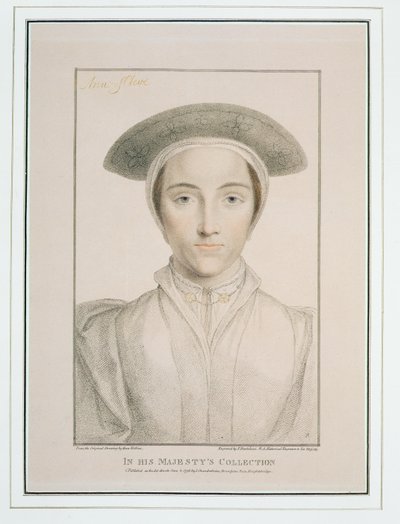 Retrato de la Reina Ana de Cleves (1515-57) grabado por Francesco Bartolozzi (1727-1815) publicado en 1796 de Hans Holbein der Jüngere