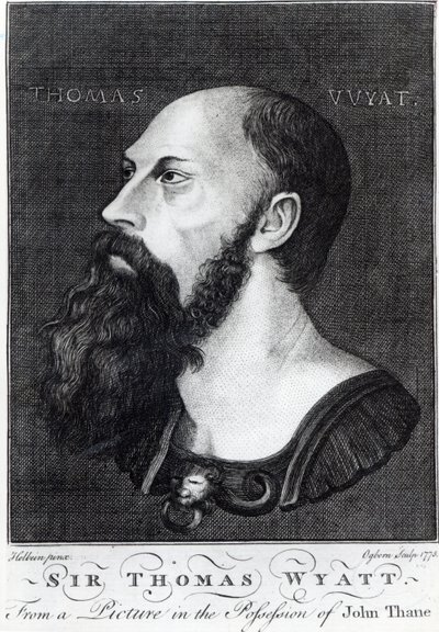 Retrato de Sir Thomas Wyatt el Joven (c.1521-54) grabado por Ogborn, 1775 de Hans Holbein der Jüngere
