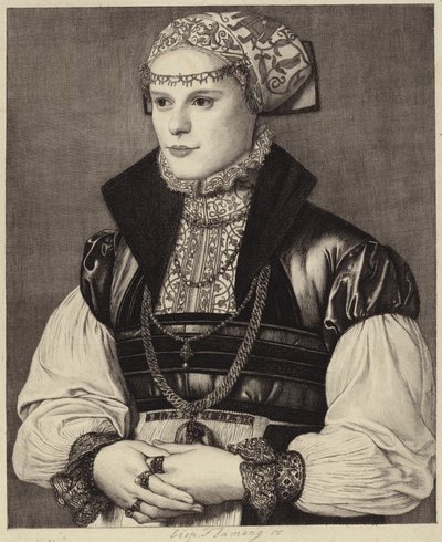 Retrato de una mujer con ropa del siglo XVI de Hans Holbein der Jüngere