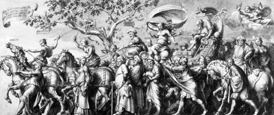 El Triunfo de las Riquezas, dibujado por Jan de Bisschop, c.1650 de Hans Holbein der Jüngere