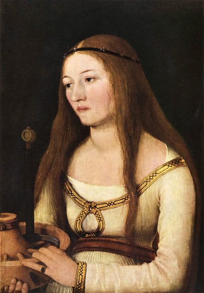 Katharina Schwarz con los atributos de su santa homónima de Hans Holbein the Elder