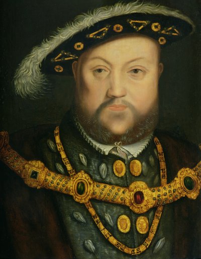 Retrato de Enrique VIII (1491-1547) con una cadena de joyas y túnicas de piel de Hans Holbein the Elder
