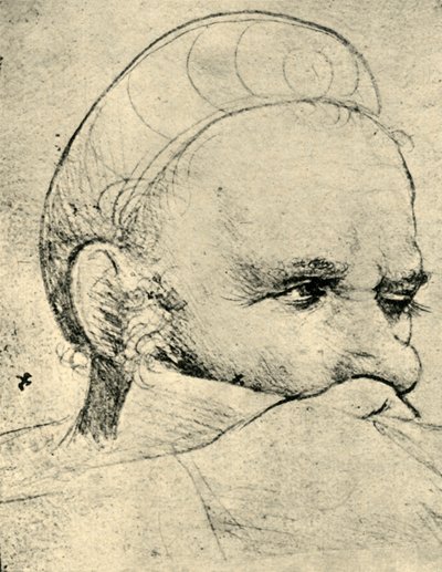 La cabeza de un ballestero apuntando, 1514-1515, 1943 de Hans Holbein the Elder