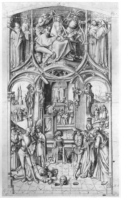 Dibujo preparatorio para "Basilica San Paolo fuori le mura". de Hans Holbein the Elder