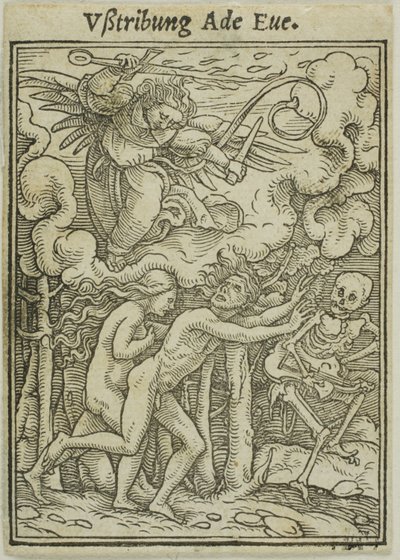 Adán y Eva expulsados del Paraíso de Hans Holbein the Younger