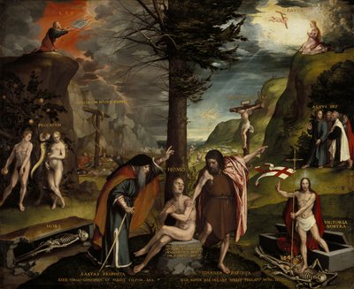 Una alegoría del Antiguo y del Nuevo Testamento de Hans Holbein the Younger