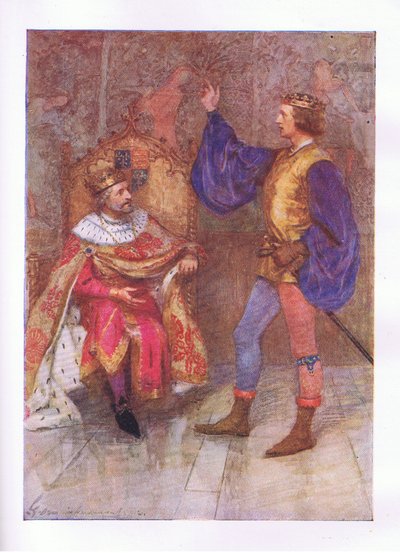 Y moriré cien mil muertes antes de romper la más pequeña parte de este voto (Rey Enrique IV), de Las Obras Completas de Shakespeare publicadas por George Harrap & Co Ltd, 1920s de Hans Holbein der Jüngere