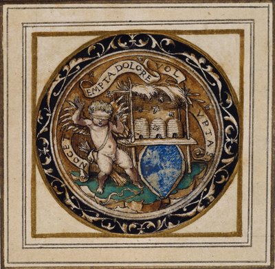 Cupido picado por abejas - Diseño para un colgante o insignia de sombrero, c.1532-43 de Hans Holbein der Jüngere
