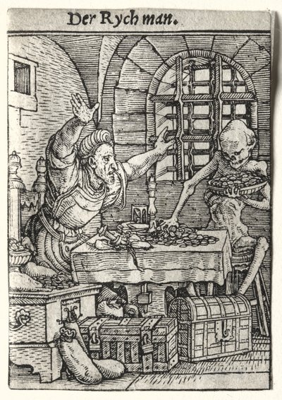 Danza de la Muerte: El avaro de Hans Holbein the Younger
