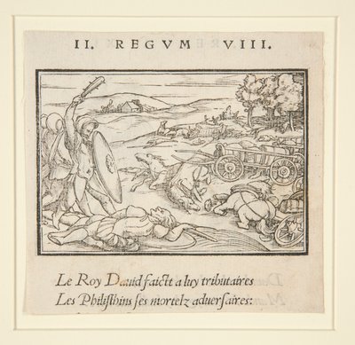 David somete a sus enemigos (anverso); David y Urías (verso) de Hans Holbein der Jüngere