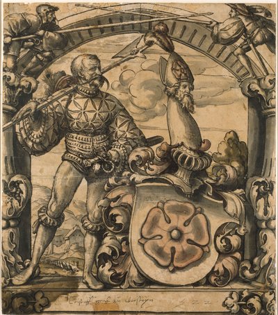 Diseño para un panel heráldico de vidrieras, 1522 de Hans Holbein der Jüngere