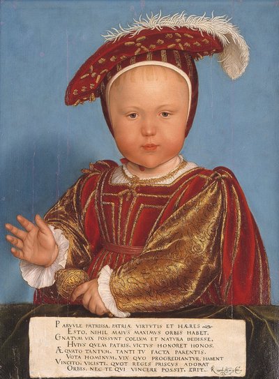 Eduardo, príncipe de Gales, más tarde rey Eduardo VI de Hans Holbein the Younger
