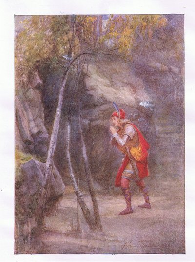¡No! ¿Quién está aquí? Si algo es civil, habla (Cymbeline), de The Complete Works of Shakespeare publicado por George Harrap & Co Ltd, 1920s de Hans Holbein der Jüngere
