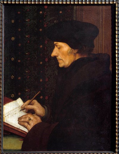 Retrato de Erasmo de Rotterdam (Desiderius Erasmus Roterdamus) de Hans Holbein der Jüngere