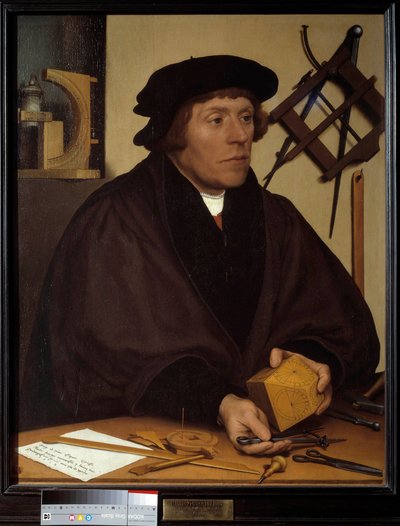 Retrato de Nicolas Kratzer (1487-1550) Astrónomo de Enrique VIII. Pintura de Hans Holbein el Joven (1497-1543). Siglo XVI de Hans Holbein der Jüngere
