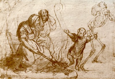 Estudio para el niño en la Danza de la Muerte, 1913 de Hans Holbein der Jüngere