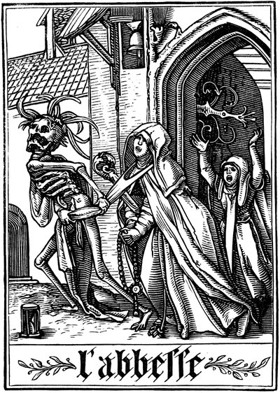 La abadesa visitada por la Muerte, 1538 de Hans Holbein der Jüngere