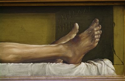 El cuerpo de Cristo muerto (detalle) de Hans Holbein der Jüngere