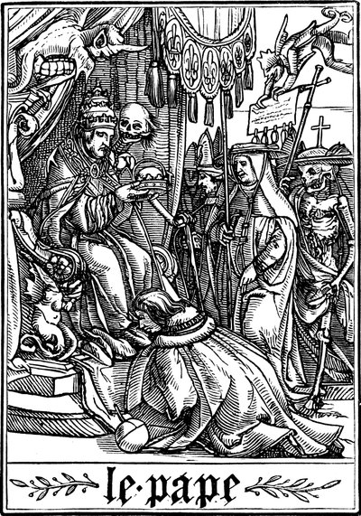 El Papa visitado por la Muerte, 1538 de Hans Holbein der Jüngere