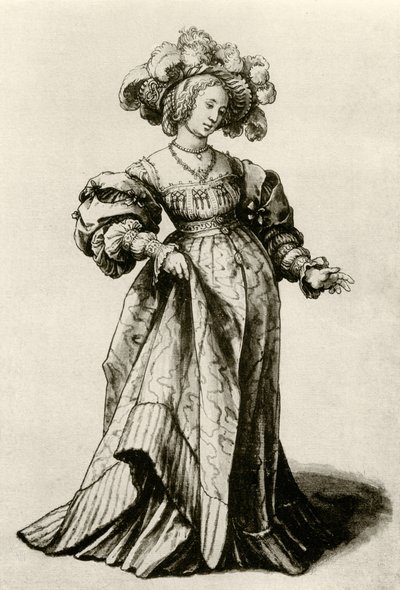 Joven dama de Basilea con sombrero de plumas de Hans Holbein der Jüngere