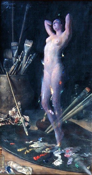 En el estudio: Visión del artista, c.1900 de Hans Holtzbecher