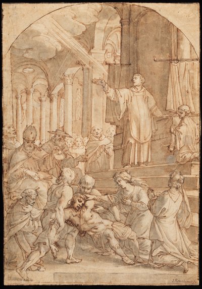 Milagros de un santo de Hans I or Johann Rottenhammer