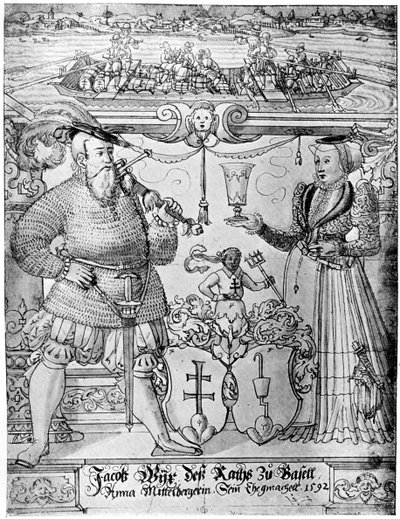 Jacob Wyx de Basilea y su esposa Anna, 1592 de Hans Jakob Plepp
