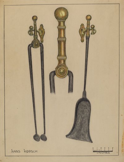 Juego de chimenea de Hans Korsch