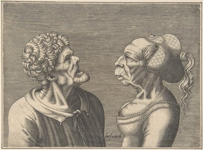 Dos Cabezas Grotescas de Hans Liefrinck