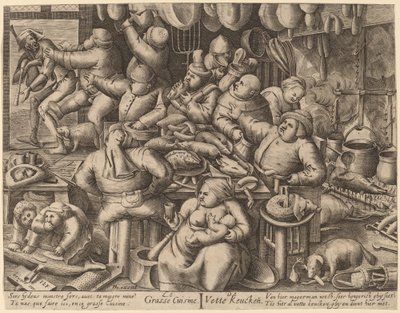 La cocina gorda de Hans Liefrinck I, after Pieter van der Heyden, after Pieter Bruegel the Elder