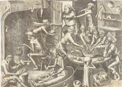 La Cocina Pobre Después de Pieter Brueghel I, ca 1563 de Hans Liefrinck the Elder