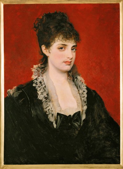 Anna von Waldberg ... (pintura sobre madera) de Hans Makart