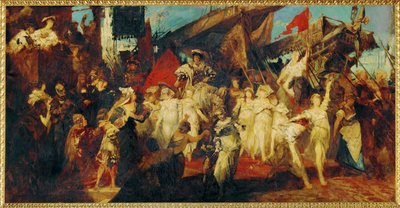 Entrada del emperador Carlos V en Amberes ... (pintura sobre lienzo) de Hans Makart