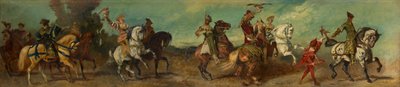 Proyecto para el cortejo festivo de 1879 - La caza del halcón de Hans Makart