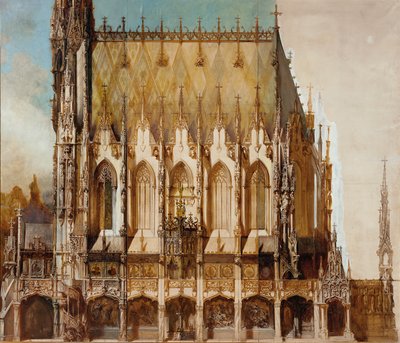Iglesia funeraria gótica de San Miguel, vista lateral de Hans Makart